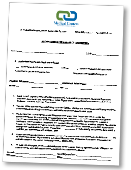Marshall Family Medicine Medical Release Form